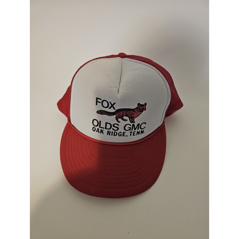 VTG-1980s Vintage Fox Olds Gmc mesh snapback retro trucker hat